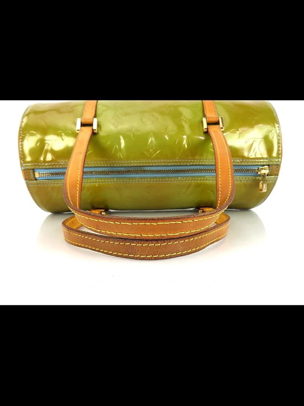 Louis Vuitton Lime Green Vernis Papillon Barrel Tote